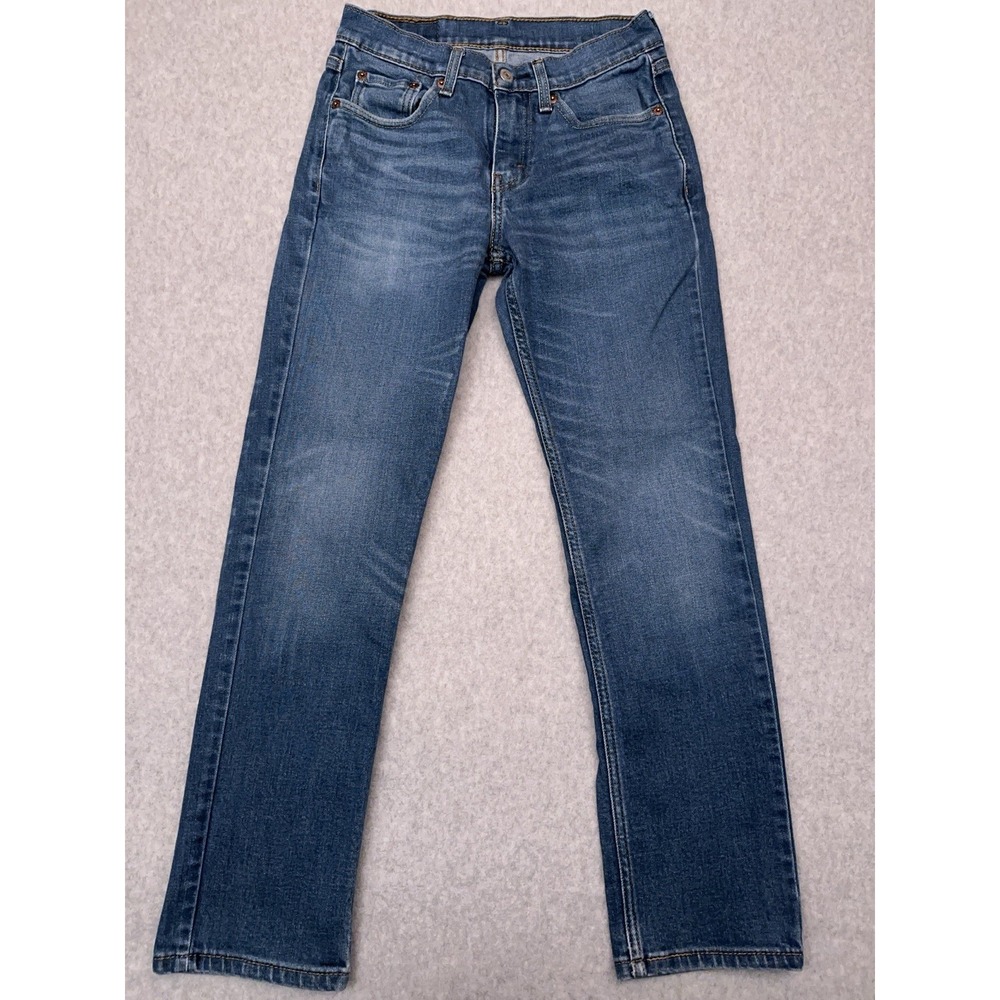 Levi's 514 Jeans Men's 27x28‎ Blue Slim Straight Stretch Denim Faded Whiskered